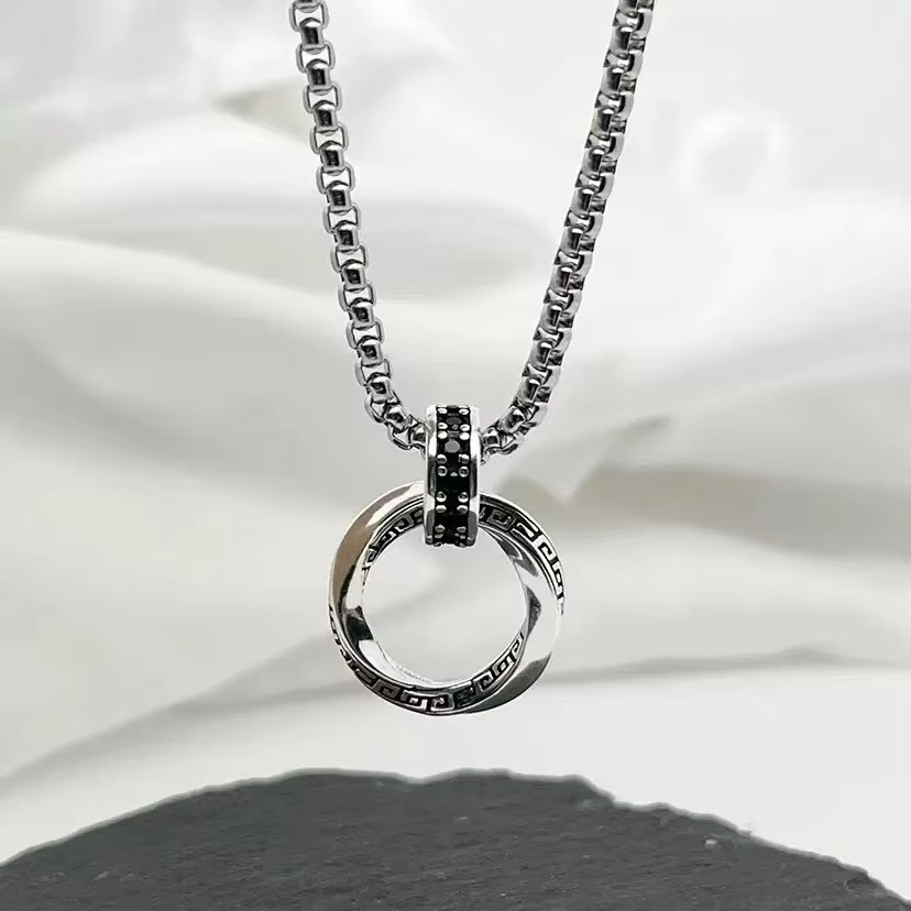 925 Sterling Silver Chain Necklace Men - 新作 925スターリングシルバー製ネックレス、ヴィンテージ風チェーン、男女兼用、ファッション、鎖骨チェーン、結婚式やパーティーに最適なジュエリー、ギフト。