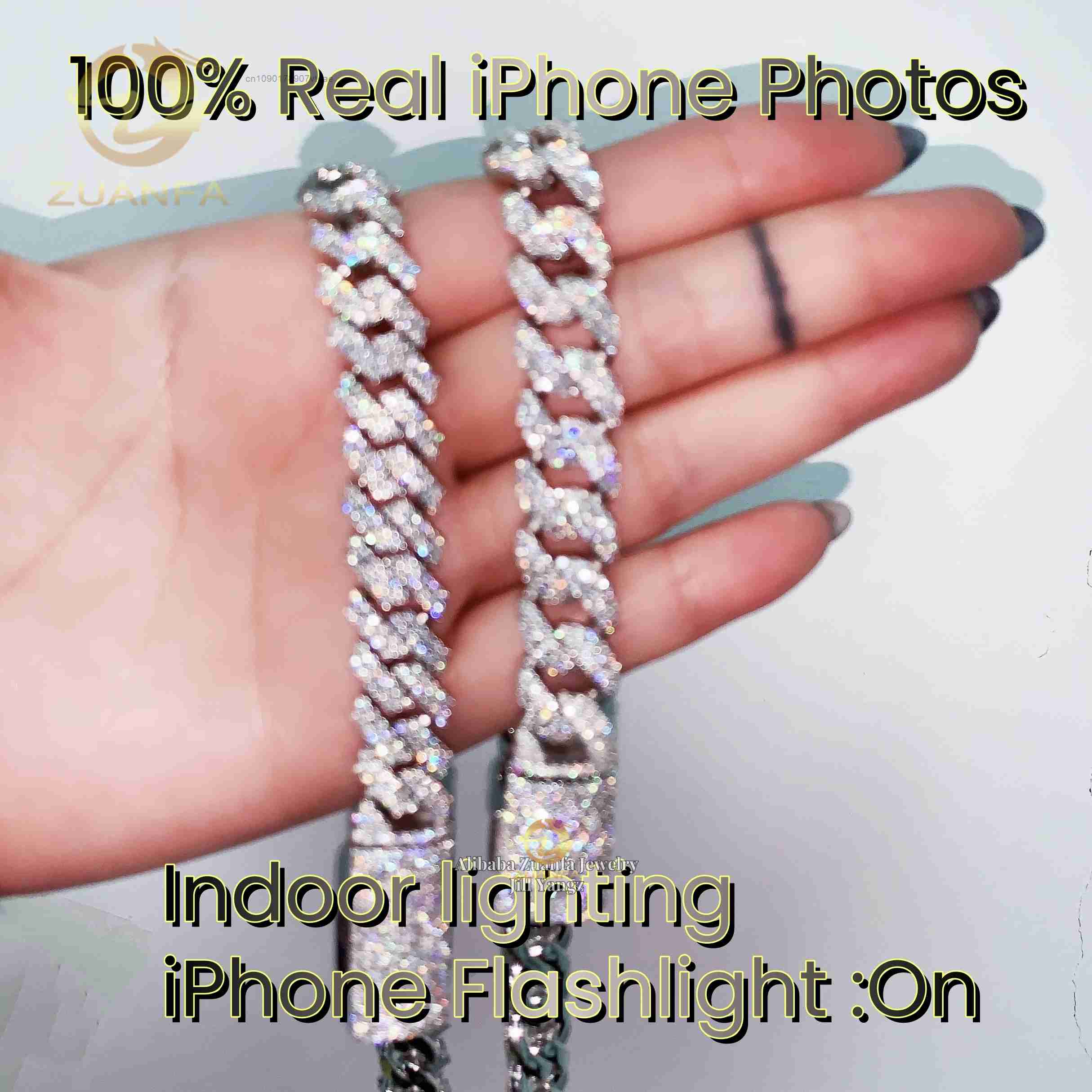 Cuban Link Chain 12Mm - 認定GRA認定の工場直販12mmキューバンリンクモアサナイトプロングチェーンソルジャーチェーン、ダイヤモンドテスター合格。