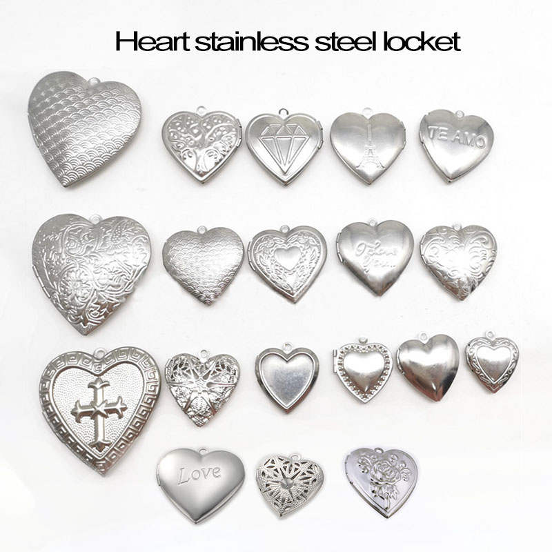 Heart Locket Necklace Photo - 子供と大人のためのステンレス鋼のフォトフレーム,あなたの思い出を作るのに理想的な誕生日の贈り物のためのジュエリー,20ピース/ロット