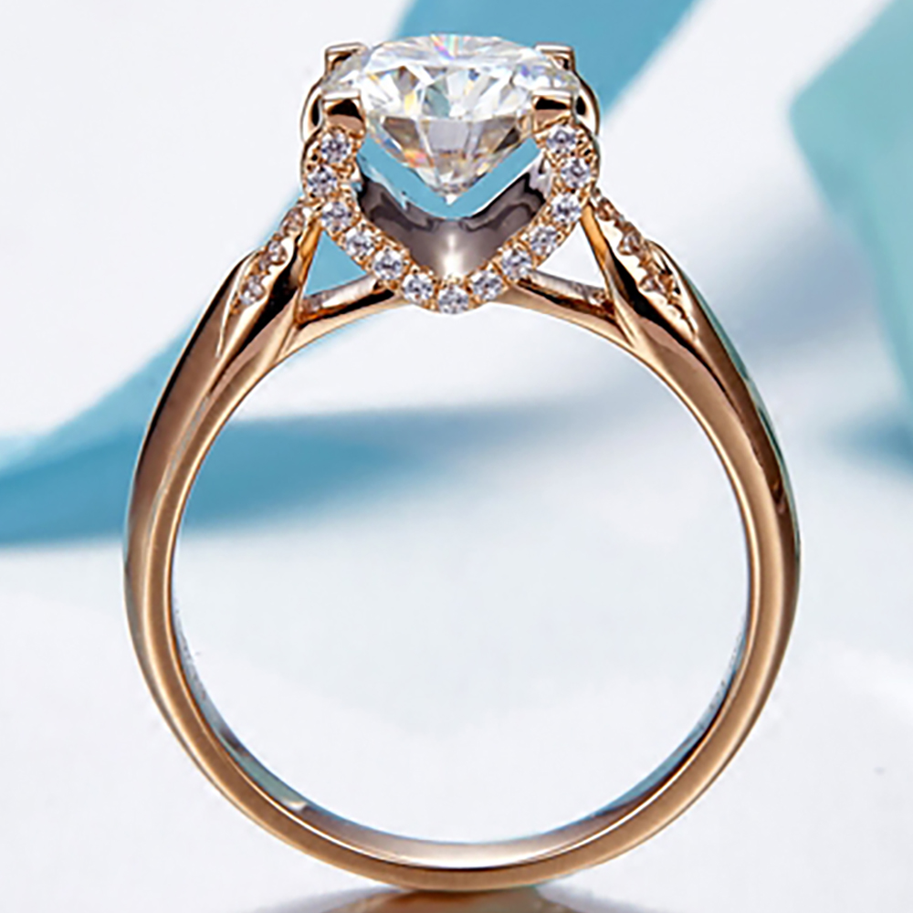 カスタムソリッド18K Au750ホワイトゴールドリング レ - Moissanite Engagement Ring 1 Carat のレビューと価格