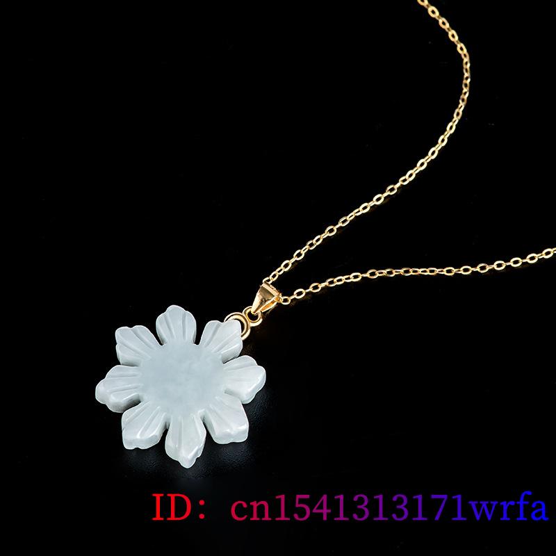 Jadeite翡翠ひまわりペンダントネックレス、18k金メッ - Necklaces のレビューと価格