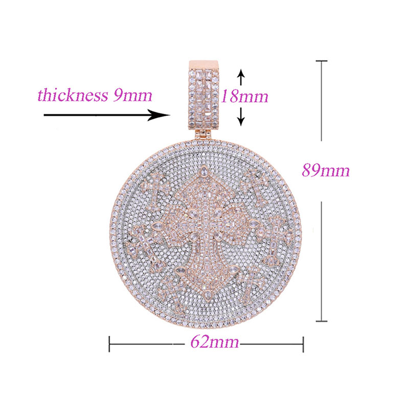 ヒップホップブリンブリンアイスアウト12mm幅ラウンドクロス - Cuban Link Chain 12Mm のレビューと価格