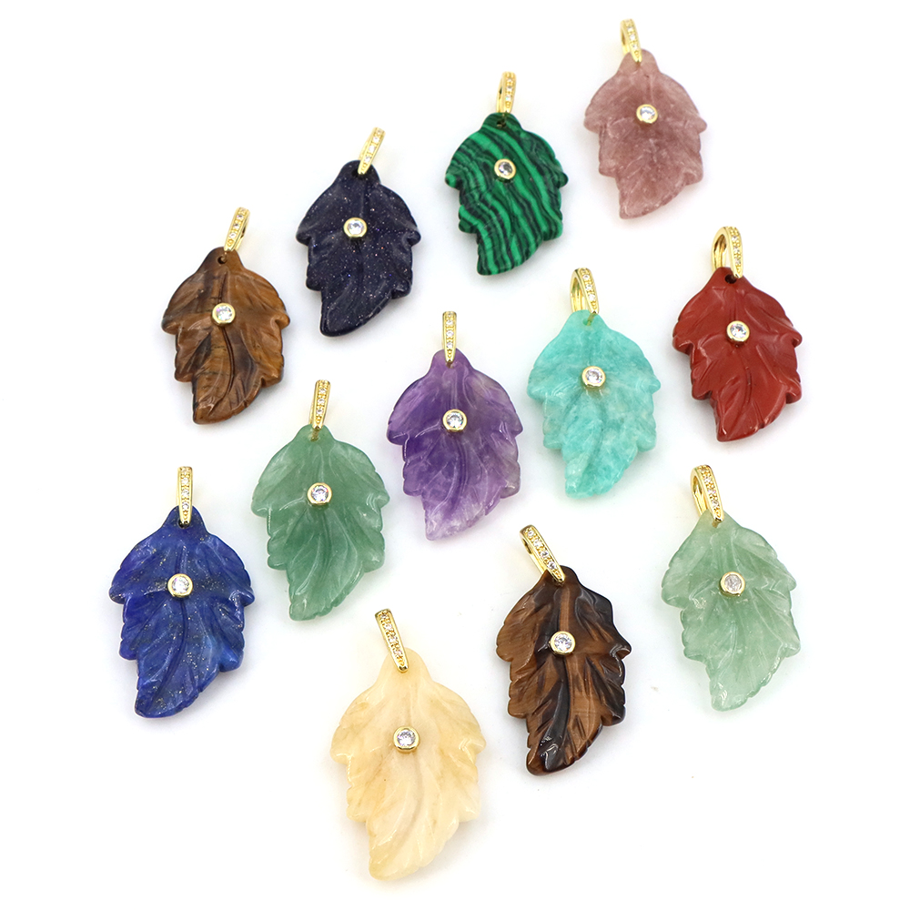 天然石クリスタルリーフジルコンペンダント付きエレガントな花の - Crystal Pendant Necklace Natural Stone のレビューと価格