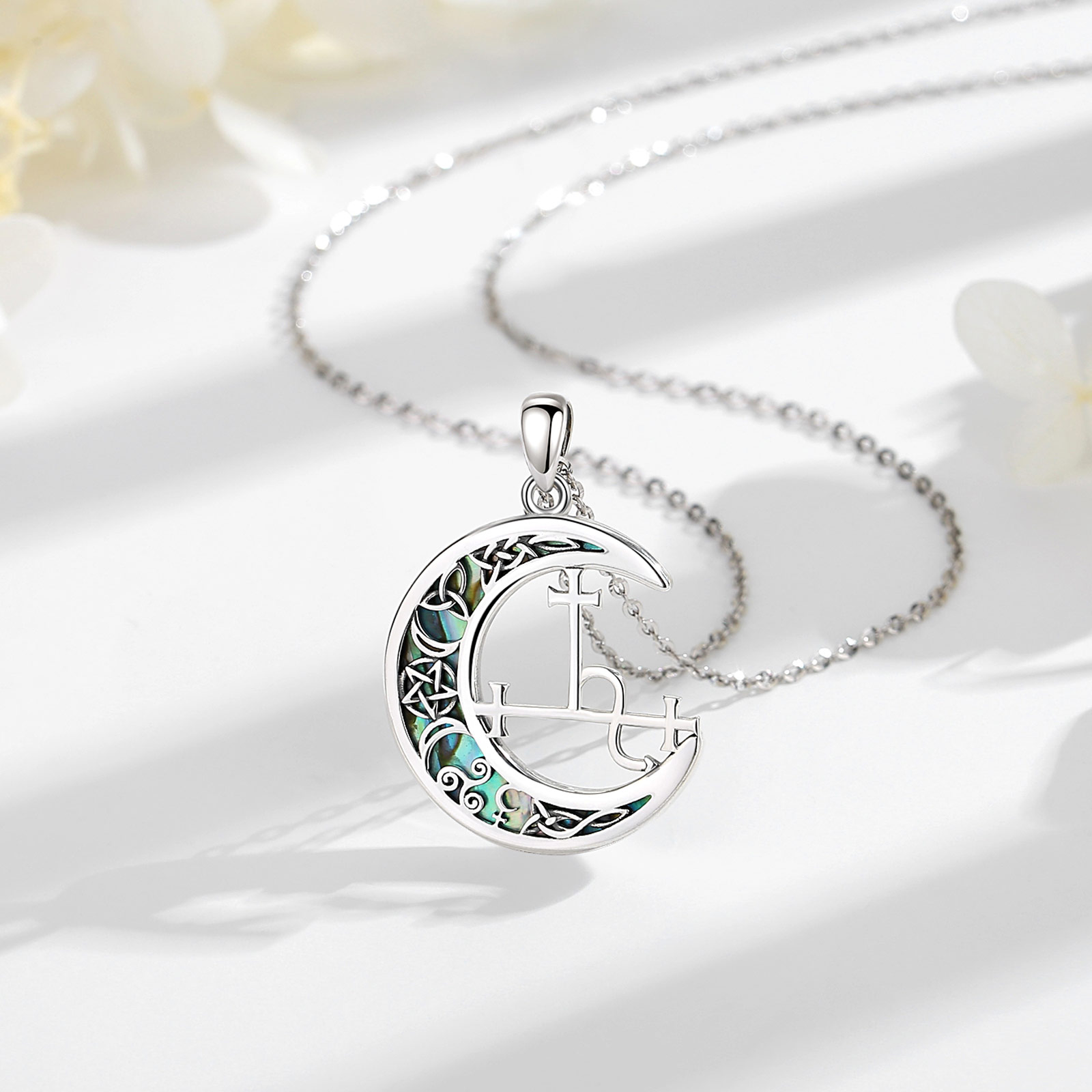 Eudora-男性と女性のためのムーンネックレス,925スタ - 925 Sterling Silver Chain Necklace Men のレビューと価格