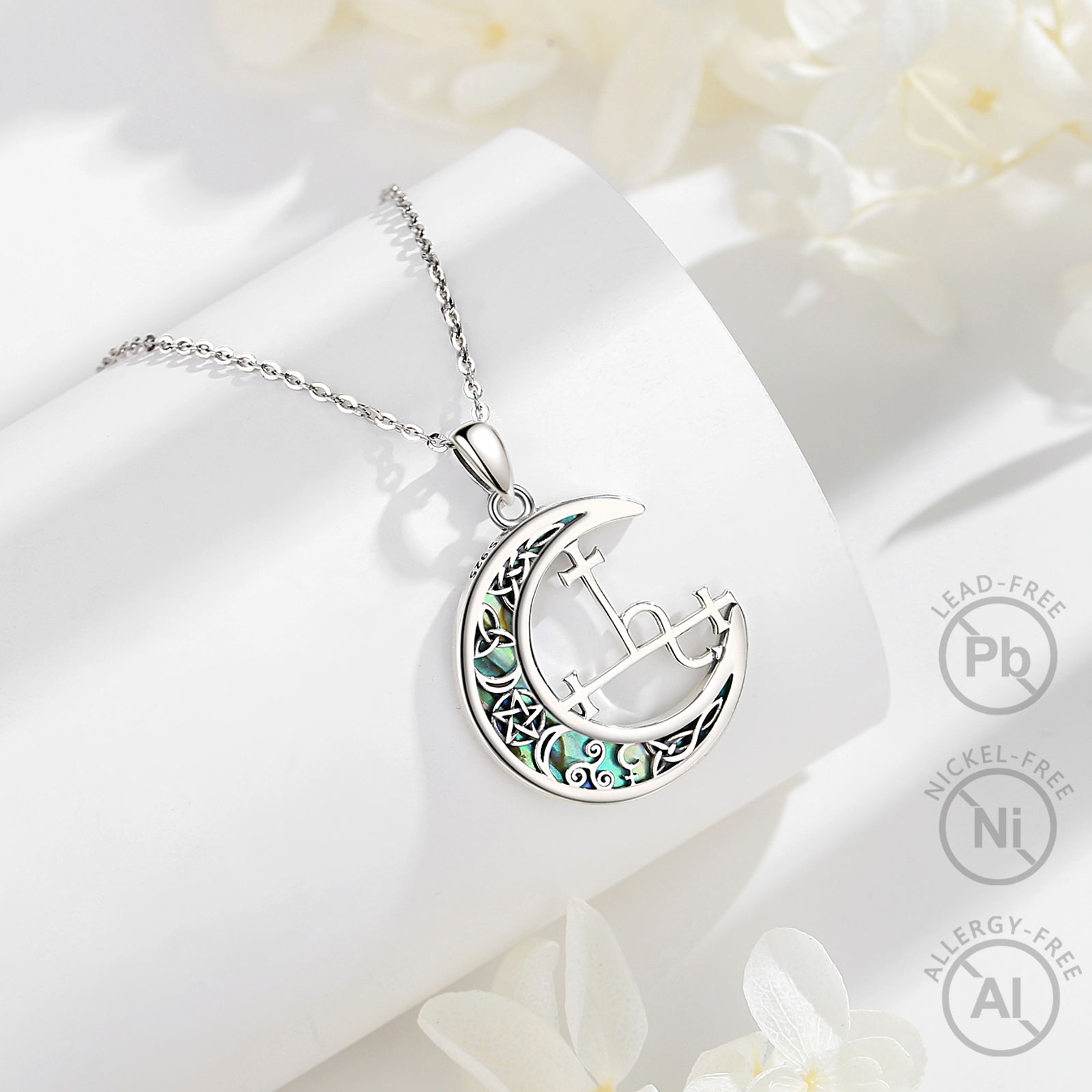 Eudora-男性と女性のためのムーンネックレス,925スタ - 925 Sterling Silver Chain Necklace Men のレビューと価格