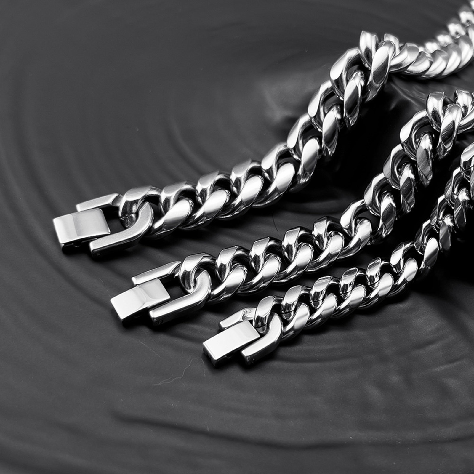 6-12MM キューバチェーンメンズブレスレット、防水ステン - Cuban Link Chain 12Mm のレビューと価格