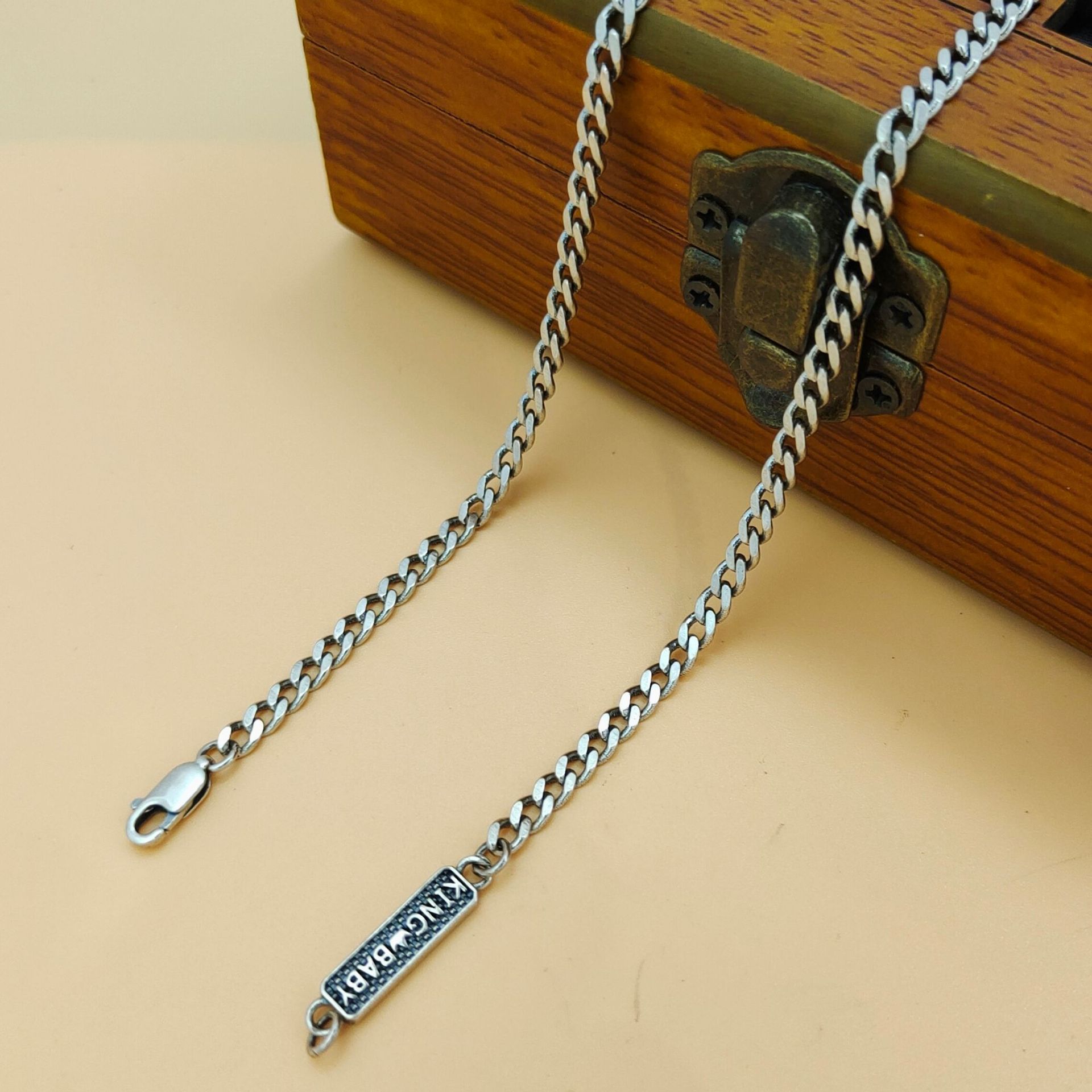 S925スターリングシルバー製トレンドペンダントチェーン、レ - 925 Sterling Silver Chain Necklace Men のレビューと価格
