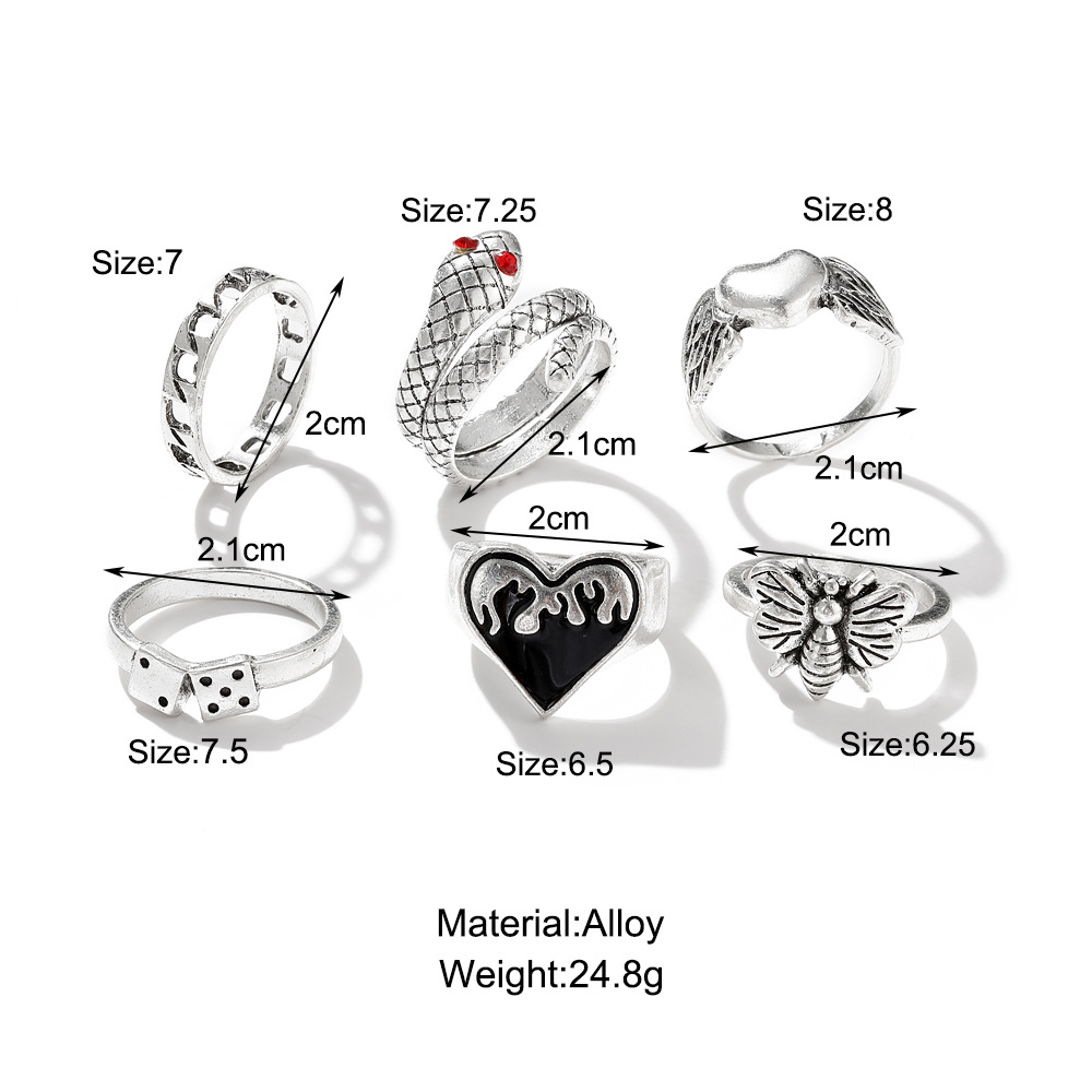 レディース向け、ヴィンテージ風パンク・スネーク・ナックルリン - Vintage Punk Knuckle Rings Set のレビューと価格